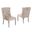 Ali Double Tufted Side Chairs Set of 2 In Cream Velvet and Silver Stainless Steel Legs