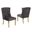 Ali Double Tufted Side Chairs Set of 2 In Gray Velvet and Gold Stainless Steel Legs