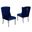 Ali Double Tufted Side Chairs Set of 2 In Navy Blue Velvet and Silver Stainless Steel Legs