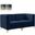 Alina Velvet 2 Seater Modular Sofa with Arm Support In Navy