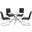 Alison 5 Piece Modern Glass Top Dinette Set In Black