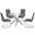 Alison 5 Piece Modern Glass Top Dinette Set In Gray