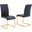 Alison Faux Leather Chrome Dining Side Chair Set of 2 In Black And Gold