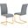 Alison Faux Leather Chrome Dining Side Chair Set of 2 In Gray And Gold