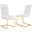 Alison Faux Leather Chrome Dining Side Chair Set of 2 In White And Gold