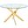 Alison Modern Round Glass Dining Table In Gold