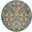 Allur 5'3" x 5'3" Round Indoor Rug In Ivory and Turquoise