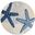 Aloha 4' x 4' Round Coastal Rug In Blue Grey
