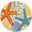 Aloha 4' x 4' Round Coastal Rug In Multicolor