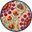 Aloha 4' x 4' Round Transitional Rug In Red Multi