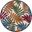 Aloha Multicolor 4' x 4' Round Tropical Area Rug