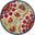 Aloha Red and Multicolor 5'3" x 5'3" Round Area Rug