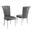 Alondra Side Chairs Set of 2 In Dark Gray Velvet and Chrome