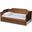 Alya Classic Traditional Farmhouse Walnut Brown Finished Wood Twin Size Daybed with Roll-Out Trundle Bed