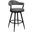Amador 26 Inch Counter Height Barstool In A Black Powder Coated Finish and Vintage Gray Faux Leather