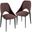 Amalfi Fabric Modern Dining Chair Set of 2 In Plum Purple