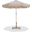 Amalfi Cream Piping Aluminum Patio Umbrella with Base Sets In Matte White and Beige Fabric