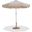 Amalfi Cream Piping Aluminum Patio Umbrella with Base Sets In Matte White and Beige Fabric