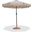 Amalfi Cream Piping Aluminum Patio Umbrella with Base Sets In Matte Black and Beige Fabric