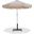 Amalfi Cream Piping Aluminum Patio Umbrella with Base Sets In Beige Fabric and Matte White