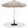 Amalfi Cream Piping Aluminum Patio Umbrella with Base Sets In Beige Fabric and Matte White