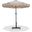 Amalfi Cream Piping Aluminum Patio Umbrella with Base Sets In Beige Fabric and Matte Black