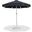 Amalfi Cream Piping Aluminum Patio Umbrella with Base Sets In Matte White and Black Fabric