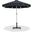 Amalfi Cream Piping Aluminum Patio Umbrella with Base Sets In Black Fabric and Matte White