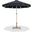 Amalfi Cream Piping Aluminum Patio Umbrella with Base Sets In Black Fabric and Matte White