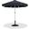 Amalfi Cream Piping Aluminum Patio Umbrella with Base Sets In Black Fabric and Matte White