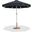 Amalfi Cream Piping Aluminum Patio Umbrella with Base Sets In Black Fabric and Matte White