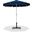 Amalfi Cream Piping Aluminum Patio Umbrella with Base Sets In Navy Fabric and Matte White