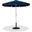 Amalfi Cream Piping Aluminum Patio Umbrella with Base Sets In Navy Fabric and Matte White