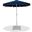 Amalfi Cream Piping Aluminum Patio Umbrella with Base Sets In Navy Fabric and Matte White