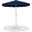 Amalfi Cream Piping Aluminum Patio Umbrella with Base Sets In Navy Fabric and Matte White