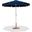 Amalfi Cream Piping Aluminum Patio Umbrella with Base Sets In Navy Fabric and Matte White