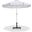Amalfi Black Piping Aluminum Patio Umbrella with Base Sets In White Fabric