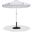 Amalfi Black Piping Aluminum Patio Umbrella with Base Sets In White Fabric