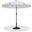 Amalfi Black Piping Aluminum Patio Umbrella with Base Sets In White Fabric and Matte Black