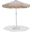 Amalfi Cream Piping Aluminum Patio Umbrella with Base Sets In Beige Fabric and Matte White