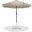 Amalfi Cream Piping Aluminum Patio Umbrella with Base Sets In Beige Fabric and Matte Black