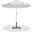 Amalfi Black Piping Aluminum Patio Umbrella with Base Sets In Matte White