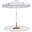 Amalfi Black Piping Aluminum Patio Umbrella with Base Sets In Matte White