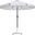 Amalfi Black Piping Aluminum Patio Umbrella with Base Sets In White Fabric and Matte Black