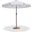 Amalfi Black Piping Aluminum Patio Umbrella with Base Sets In Matte Black and White Fabric