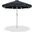 Amalfi Cream Piping Patio Umbrellas In Black Fabric and Matte White