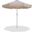 Amalfi Cream Piping Patio Umbrellas In Beige Fabric and Matte White