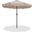 Amalfi Cream Piping Patio Umbrellas In Beige Fabric and Matte Black