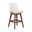 Amalie Swivel Bar Stool In Brown Oak Wood Finish with Beige Fabric