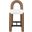 Amari Vegan Leather and Boucle Fabric Stool In Brown